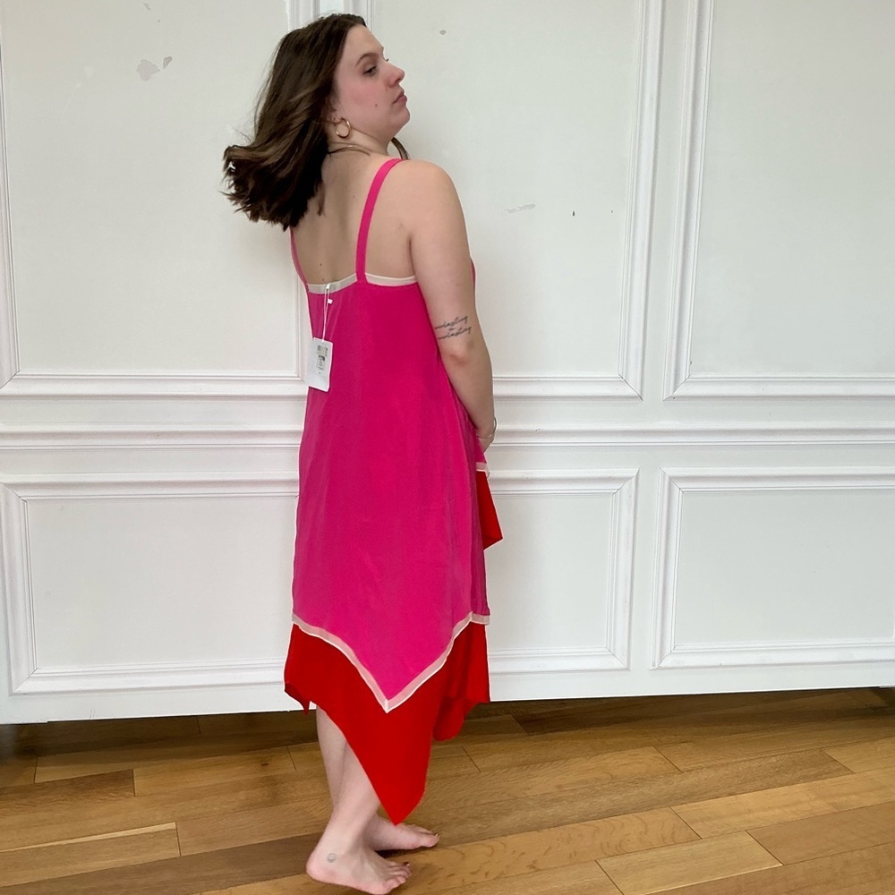 Silk Diane Von Furstenberg Pink and Red dress - Picture 7 of 9